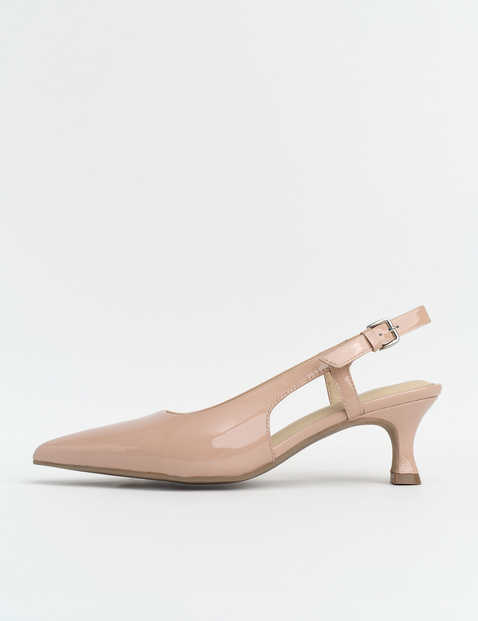 Sling Pumps mit Lackfinish