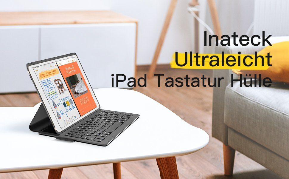 Inateck Ultraleichte Tastatur Hülle für 10,2 Zoll iPad 9/8/7 Gen iPad-Tastatur