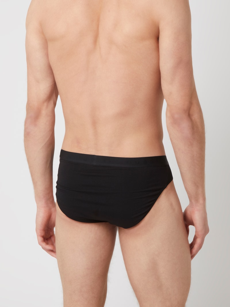 Slip mit Stretch-Anteil im 2er-Pack Modell 'Rom' in schwarz