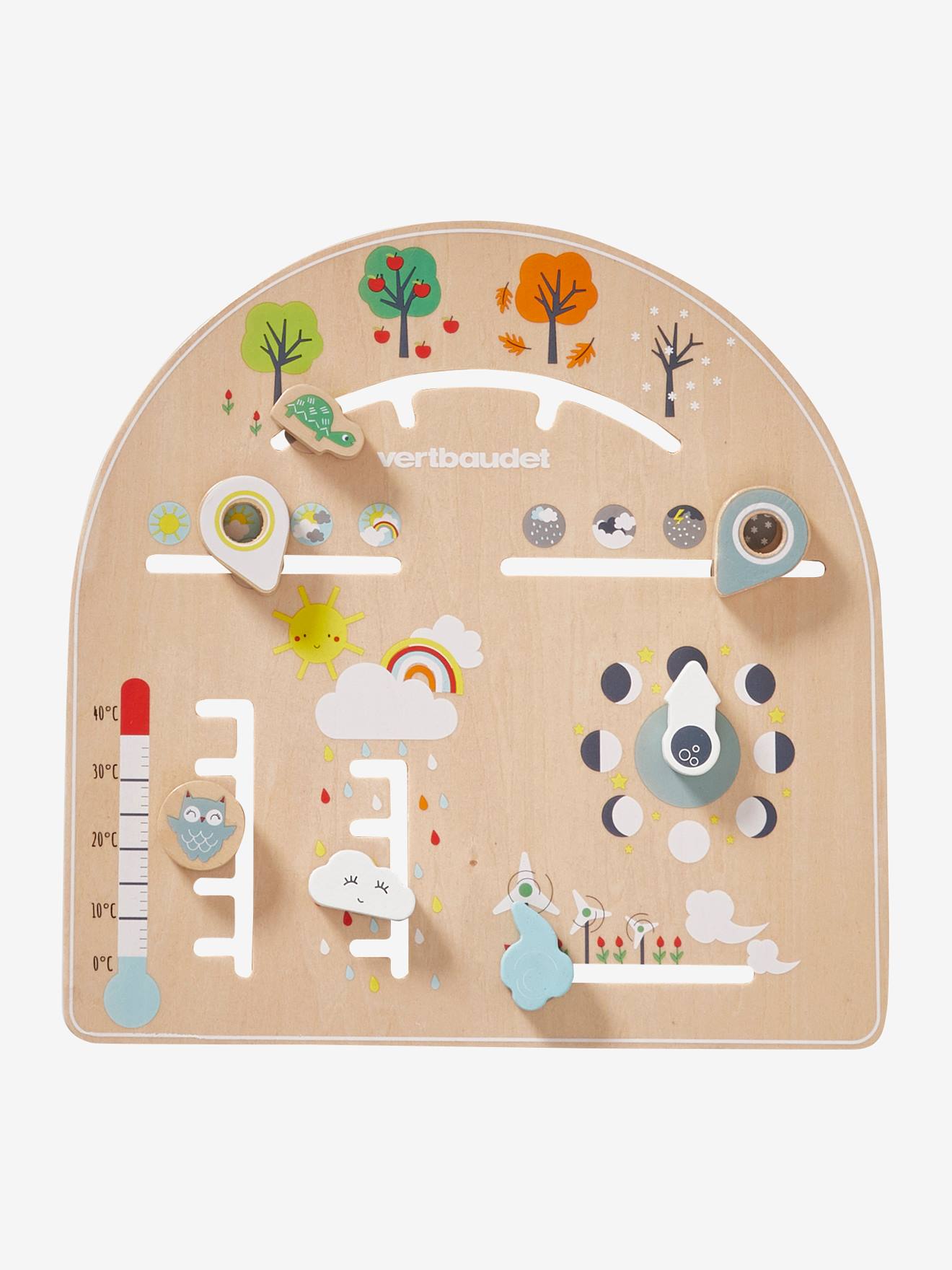 Planche de la météo et du temps en bois FSC® multicolore