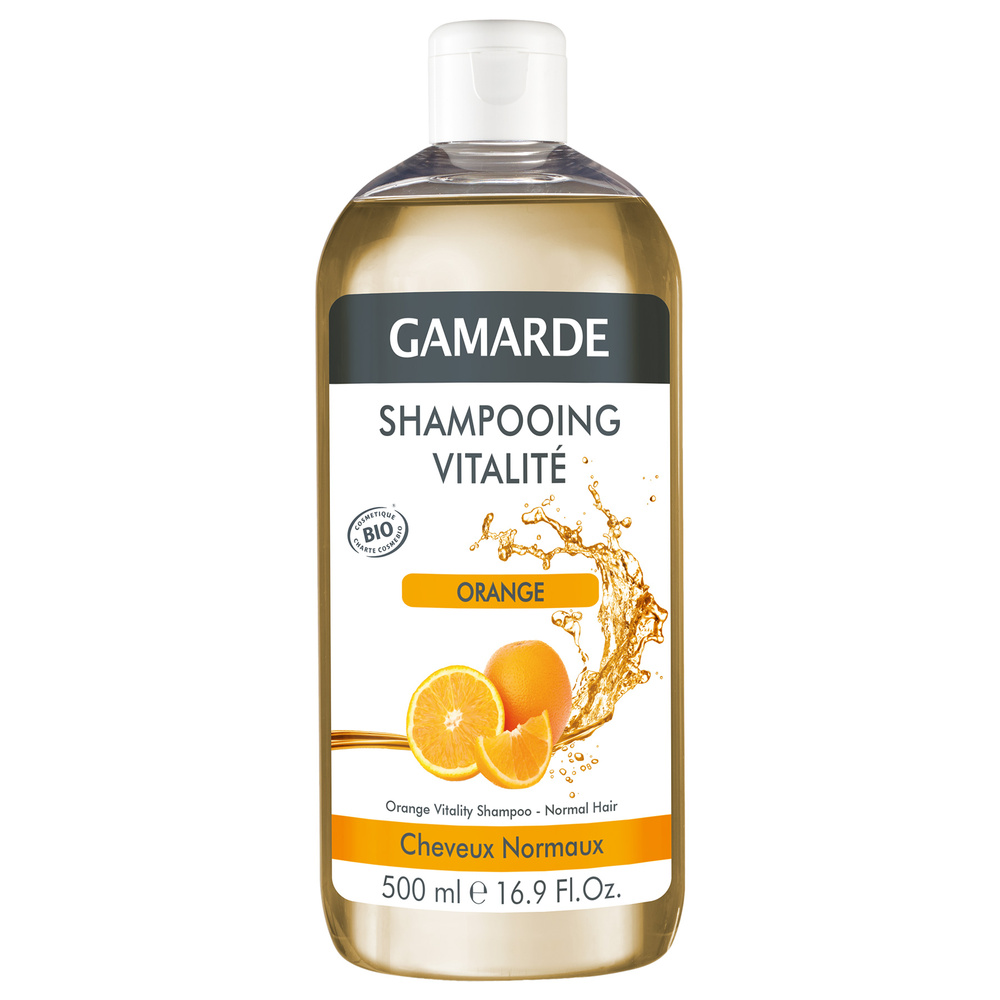 gamarde SHAMPOOING VITALITE - ORANGE Flacon 500ml Shampoing cheveux normaux