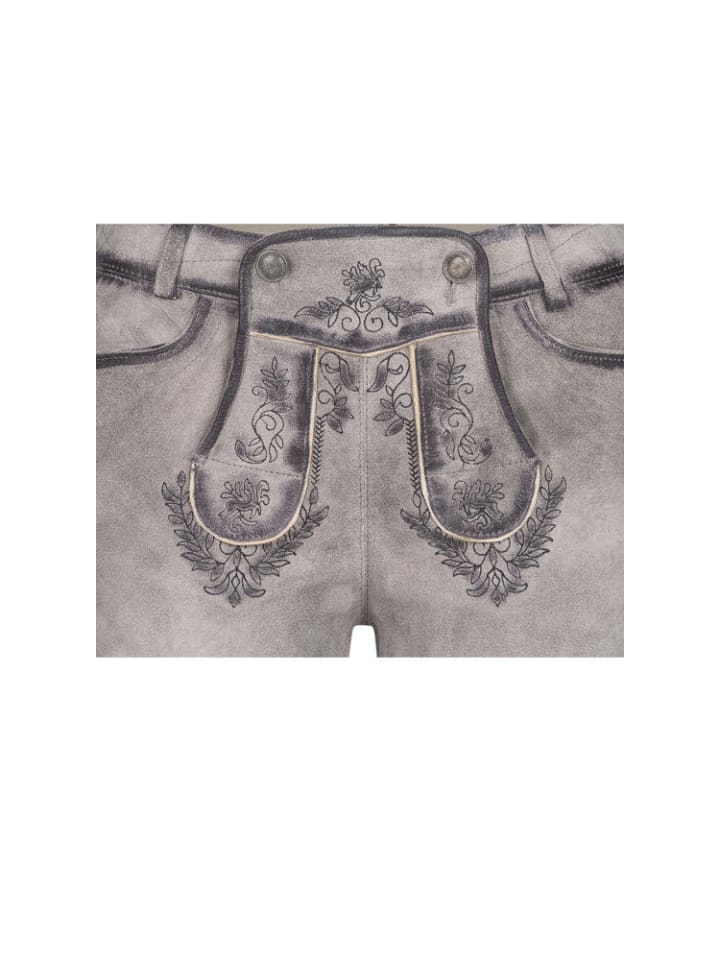 Nübler Lederhose kurz Tiana M in Silber günstig kaufen