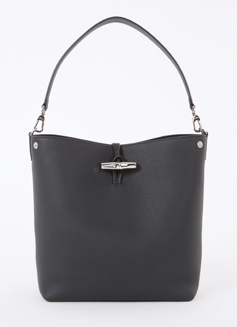Longchamp Le Roseau -nahkainen olkalaukku M