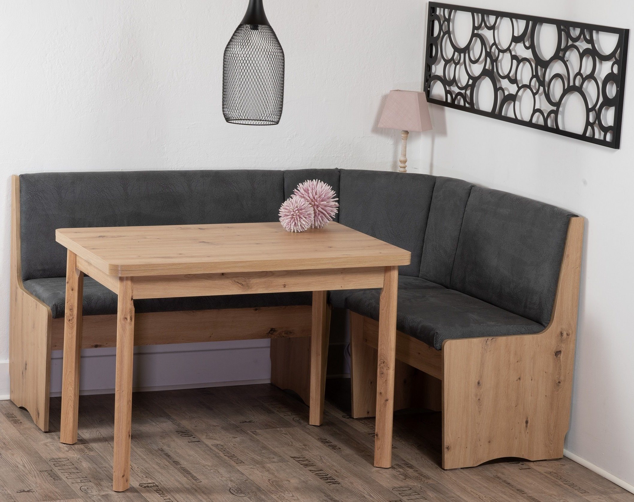 Stolebaenk Eckbankgruppe Duisburg Artisan Titanic Duisburg PE/MA, (Eckbankset, 1 x Eckbank, 1 x Tisch, 2 x Stuhl)