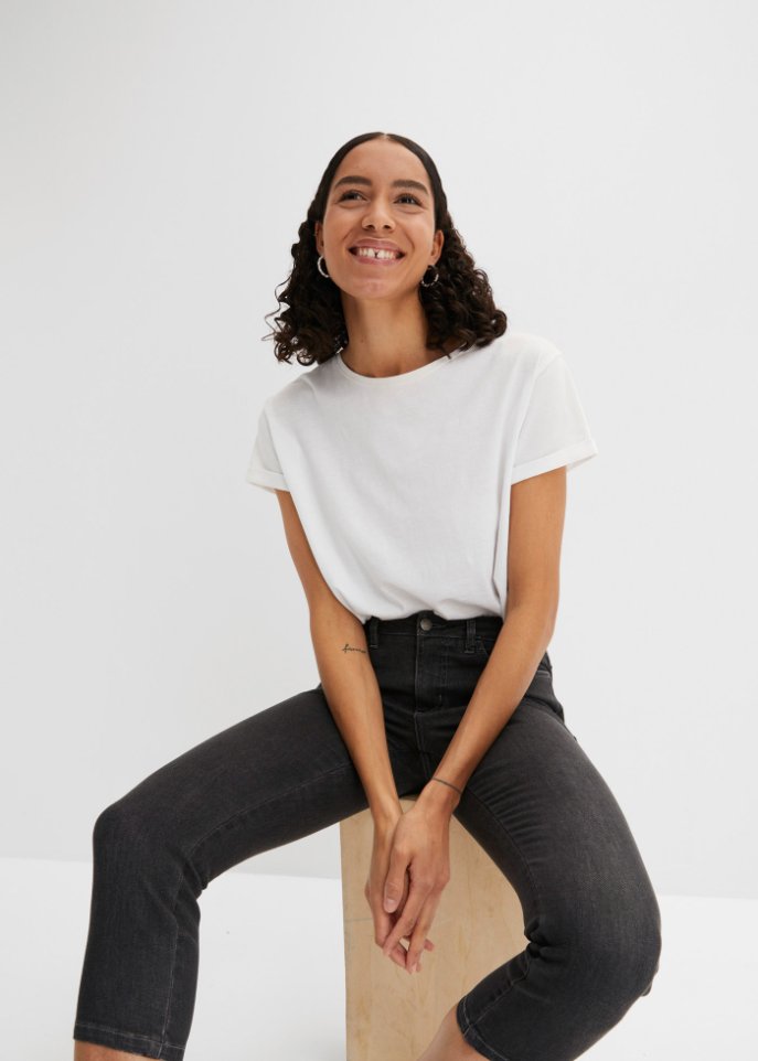 Stretch-Jeans, Skinny, knöchelfrei