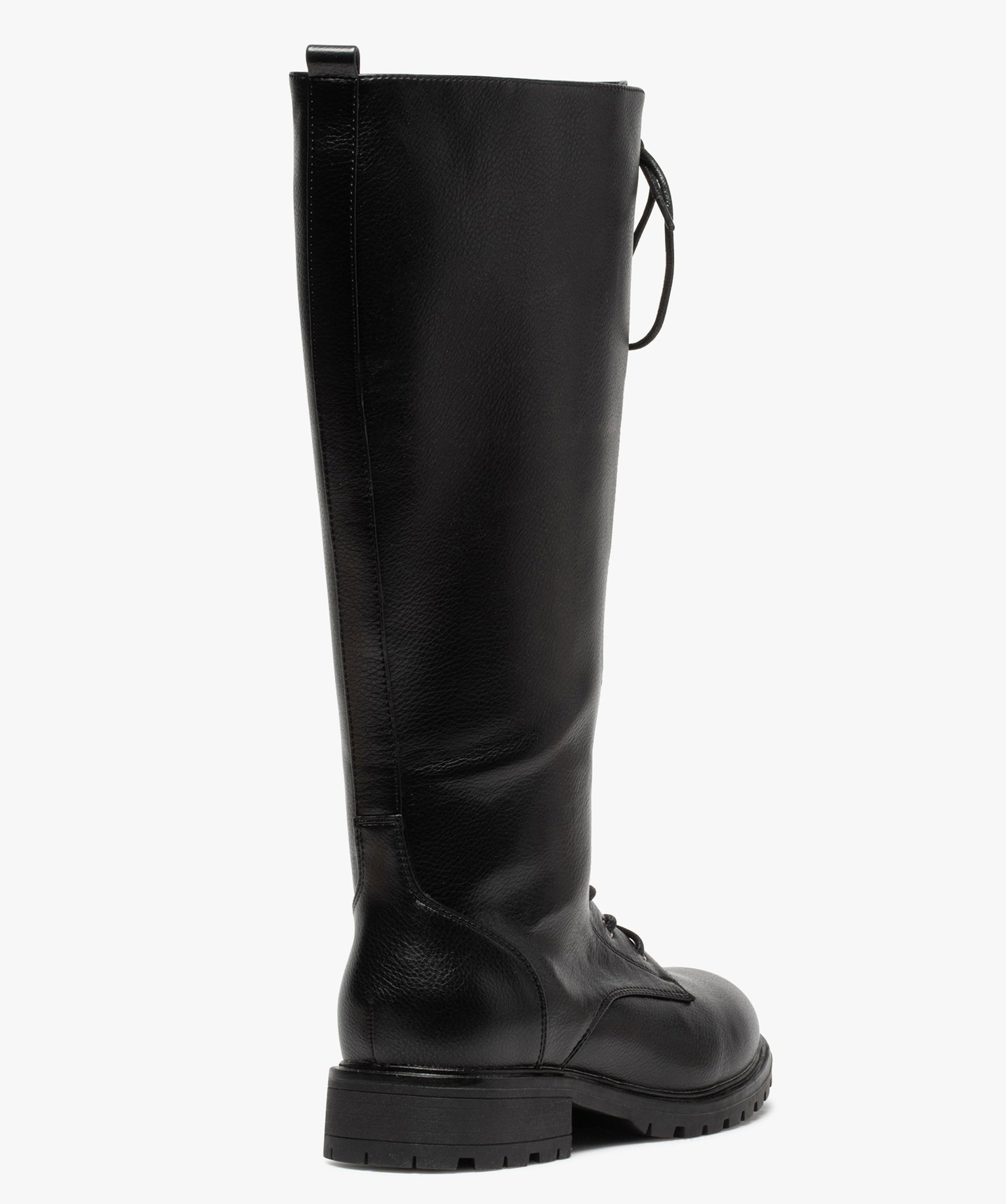 Bottes femme unies à lacets et semelle crantée | GEMO