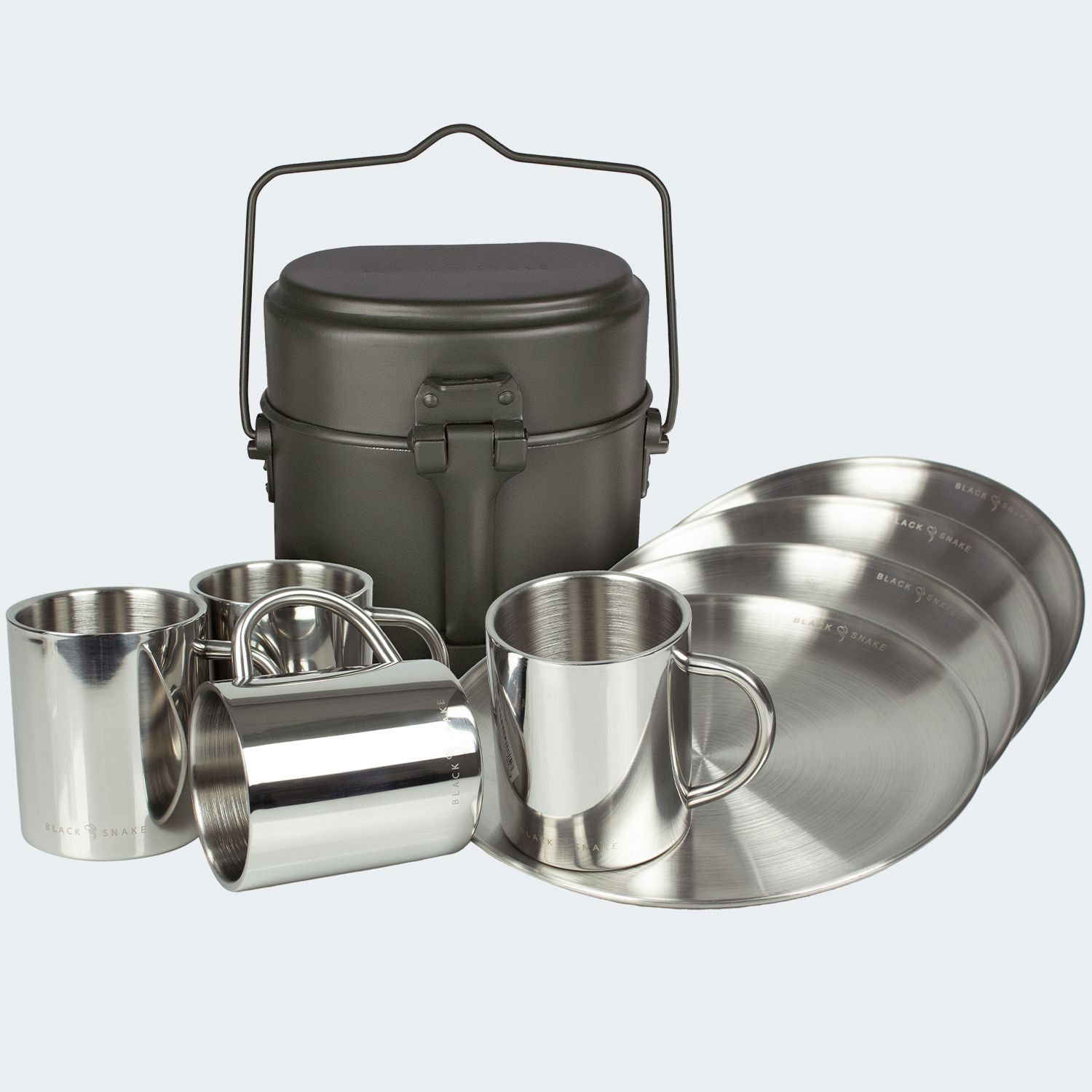 Black Snake 9-teiliges Campingkochgeschirr Set