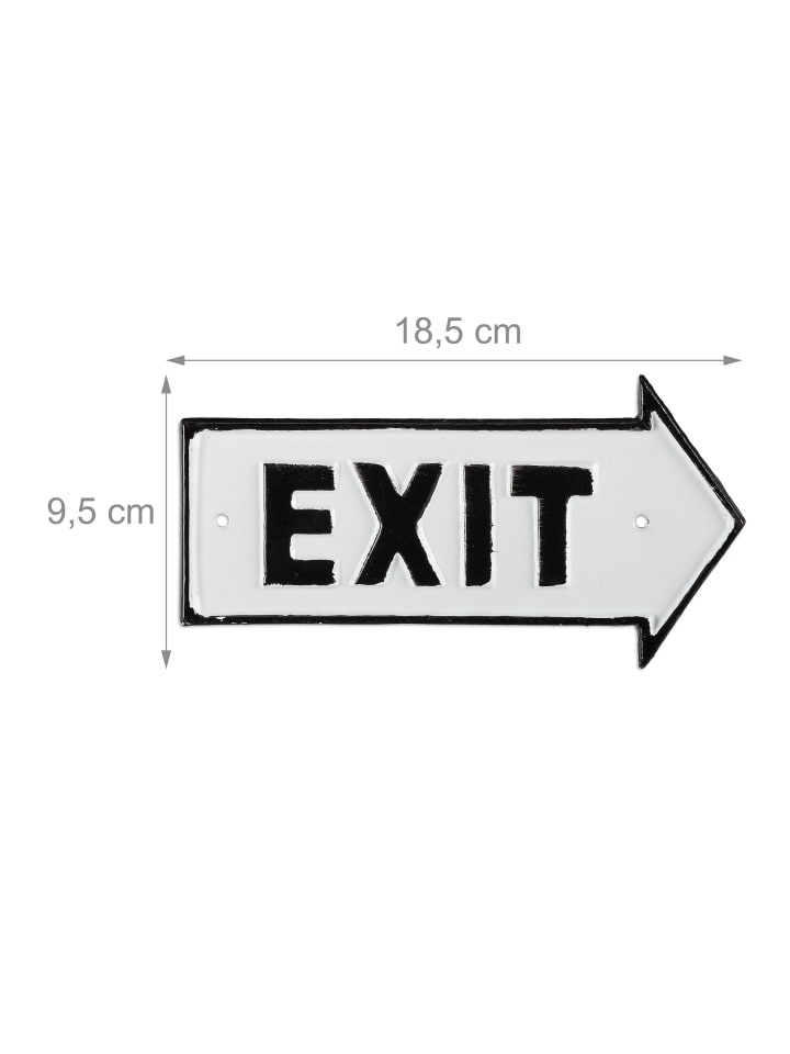 relaxdays Exit Schild in Weiß/schwarz günstig kaufen onesize
