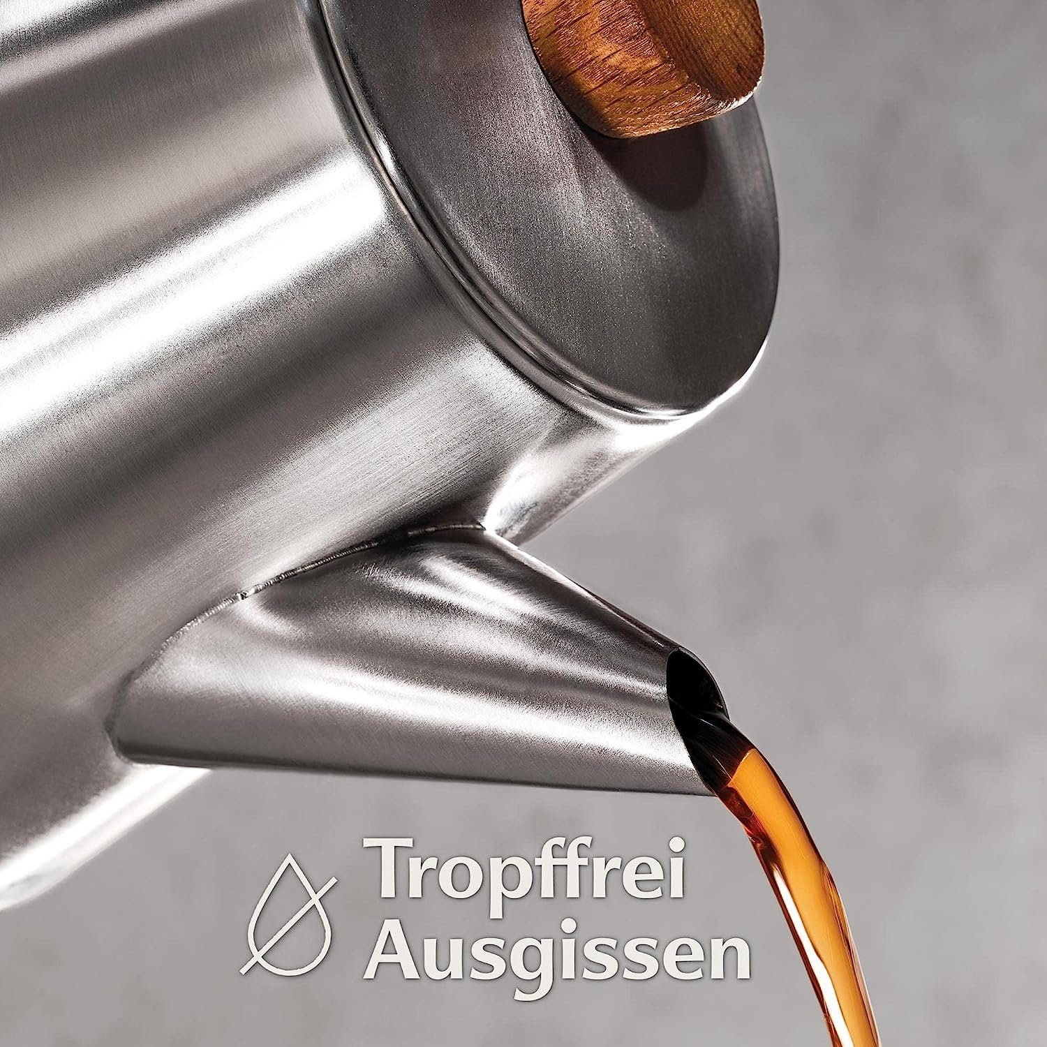 Cosumy Teekanne 1,2 L Mit Siebeinsatz und Untersetzer - Edelstahl & FSC Holz, 1,2 l, (Set), Kanne mit Sieb für Tee - Induktion - Tropffrei - Hält lange warm