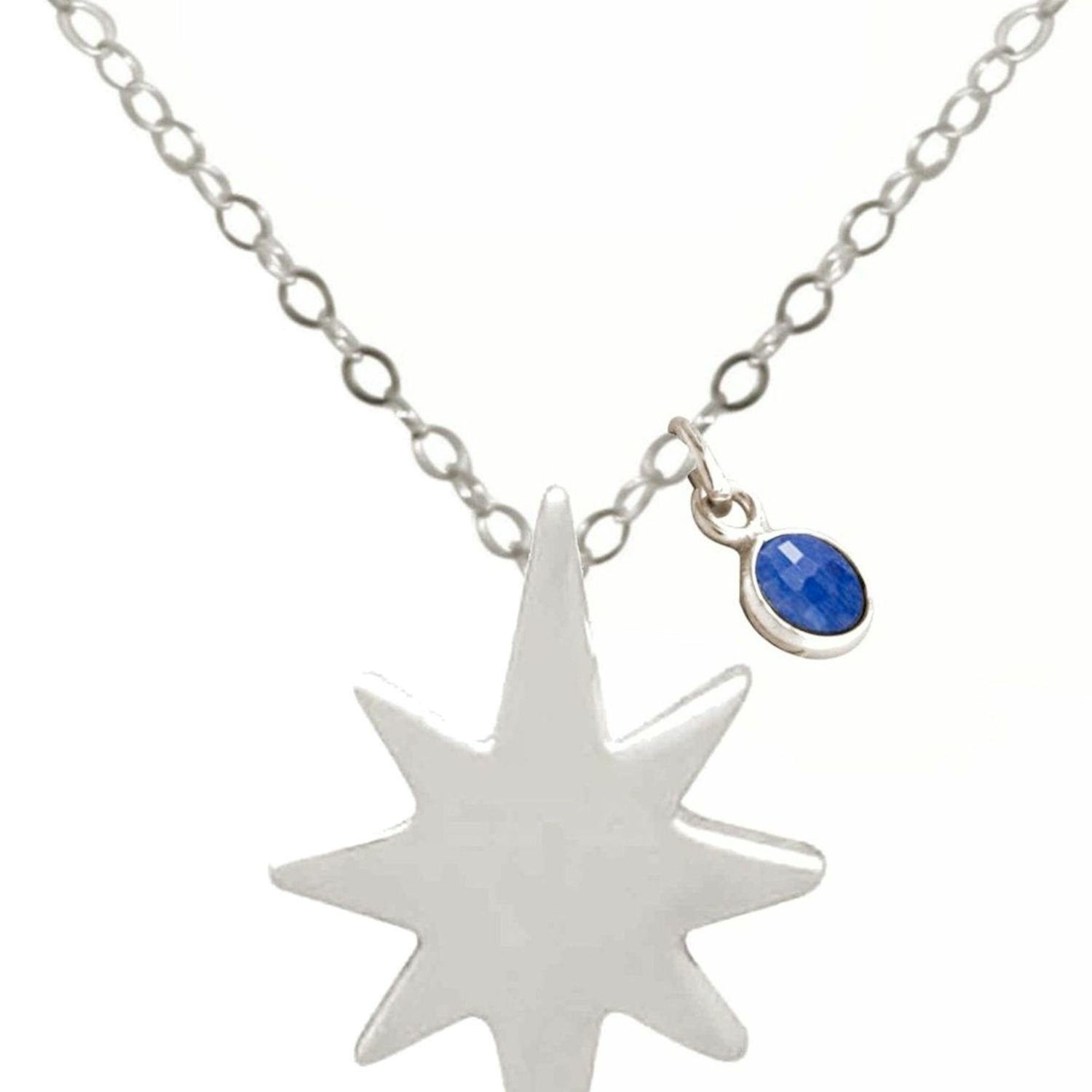 Kette mit Anhänger '3-D Nordstern Saphir'