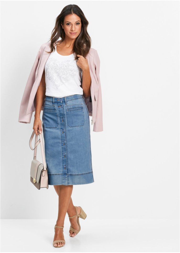 Jeansrock mit Knöpfen