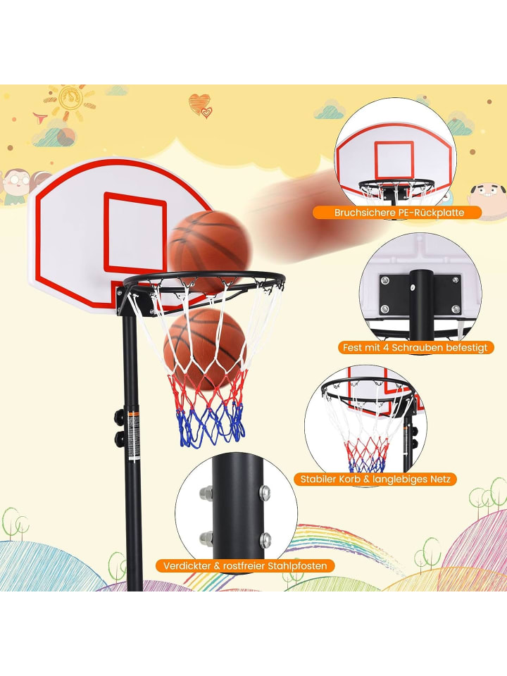 COSTWAY Basketballständer in Schwarz günstig kaufen 70 cm
