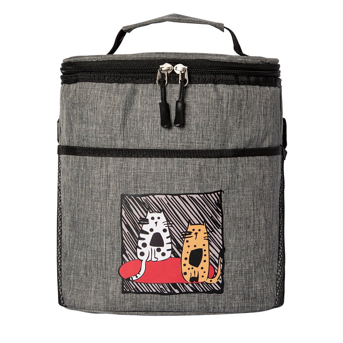 BIGGDESIGN Kühltasche Biggdesign Cats Kühltasche, grau, 10 L