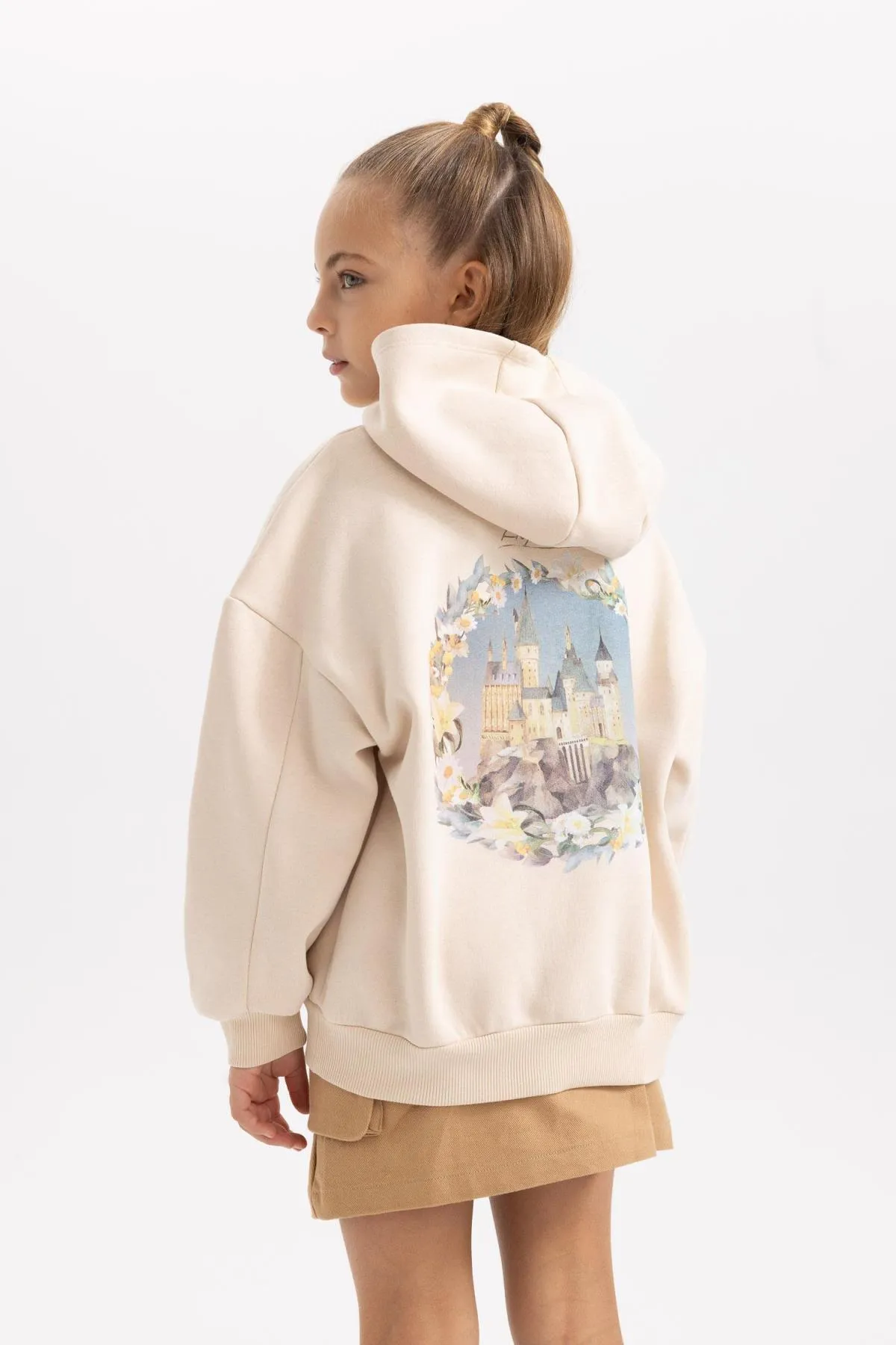 DeFacto  Mädchen Harry Potter Oversized Kapuzenpullover mit weichem Fell und dicker Kapuze B0422a823wn