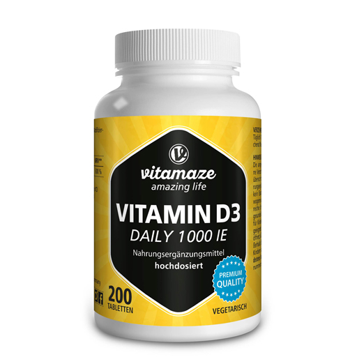 VITAMIN D3 1.000 I.E. daily vegetarisch Tabletten  200 St  Tabletten