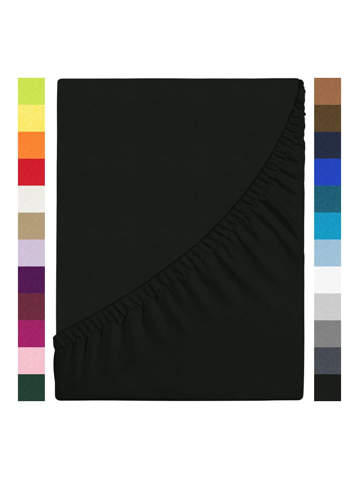 GMD Living Jersey Premium Spannbettlaken JANNEBY in Farbe Schwarz günstig kaufen