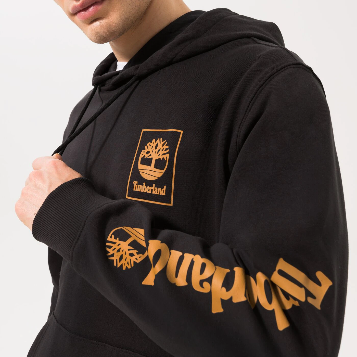 TIMBERLAND HOODIE STACK LOGO BLACK Schwarz