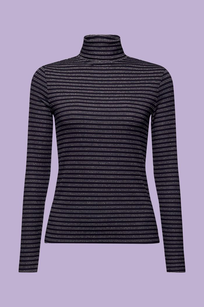 Longsleeve mit Rollkragen mit Glitzerstreifen