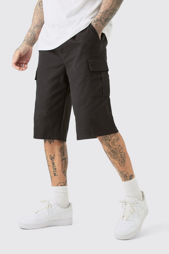Tall lockere Cargo-Shorts mit elastischem Bund