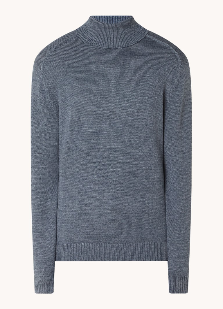 Armani Exchange Fine-knit sweater in wool blend with turtleneck