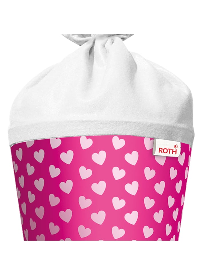 ROTH Bastel-Schultüte groß pink 70 cm, Herzen in Glanzfolie in Pink günstig kaufen onesize
