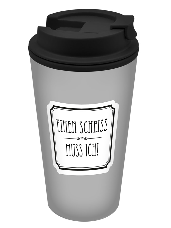 Geda Labels Coffee to go Becher Einen Scheiss muss ich in Grau - 400 ml günstig kaufen onesize