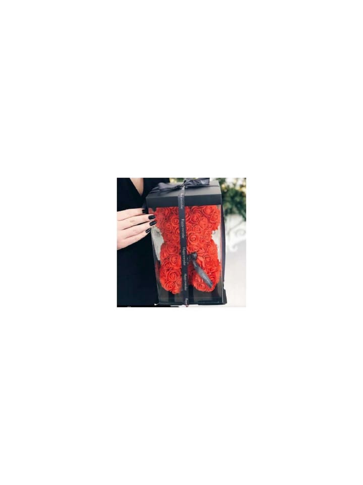 COFI 1453 25cm Roter Rosenbär mit Schwarzer Schleife Vorverpackt in Rot günstig kaufen onesize