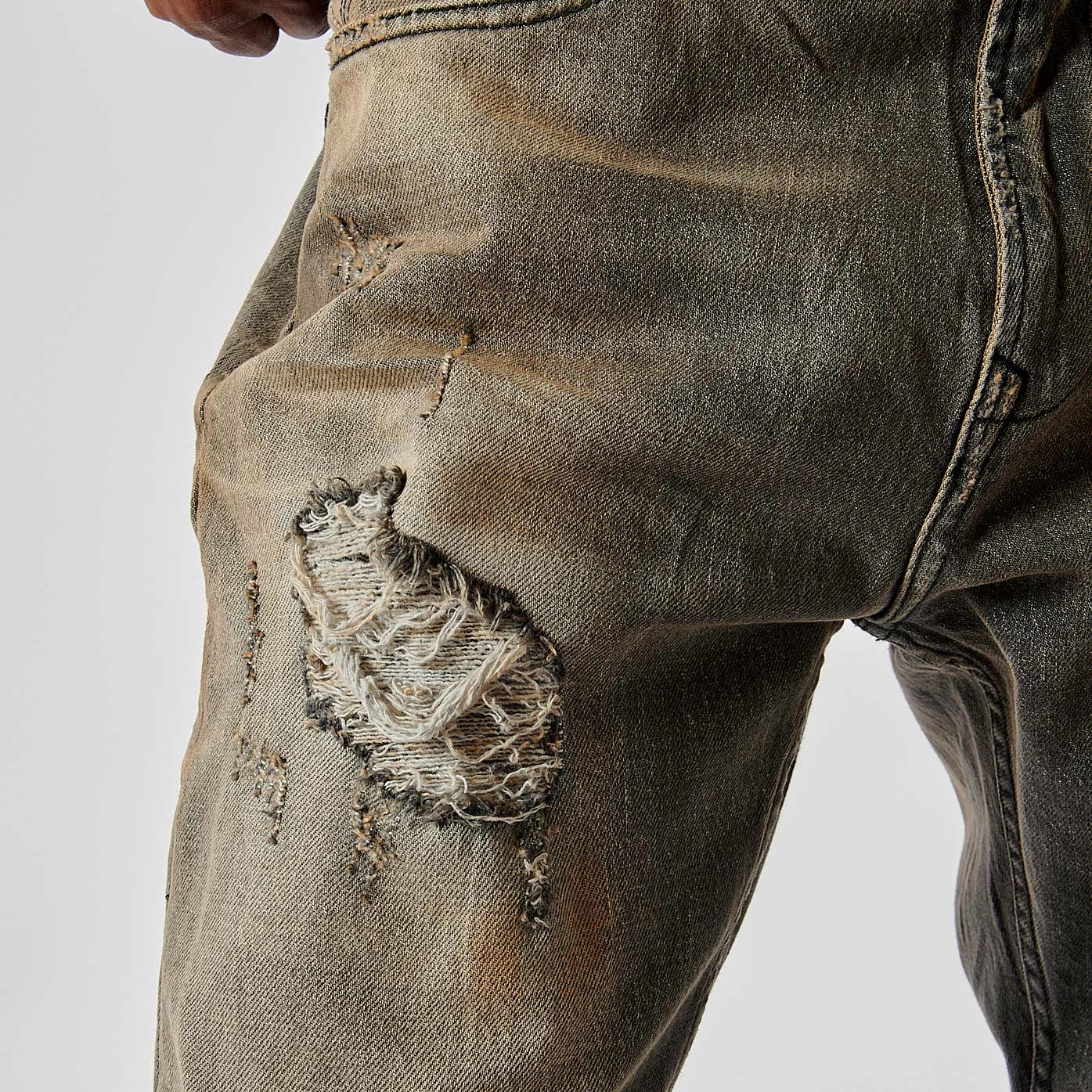 KYLAN  Jean gris relaxed cropped homme