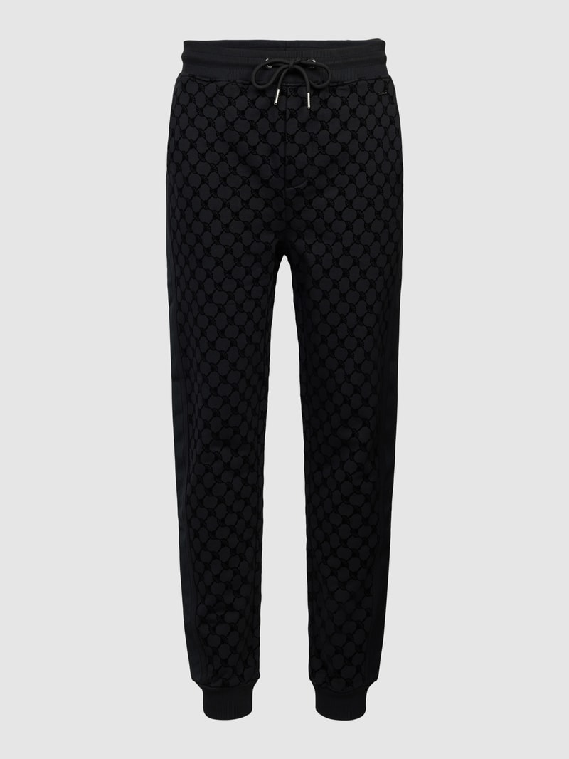 Sweatpants mit Allover-Label-Print in schwarz