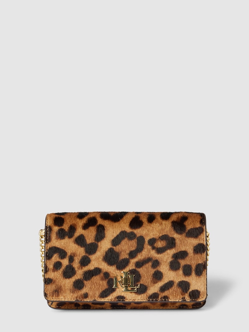Clutch mit Animal-Print in schwarz