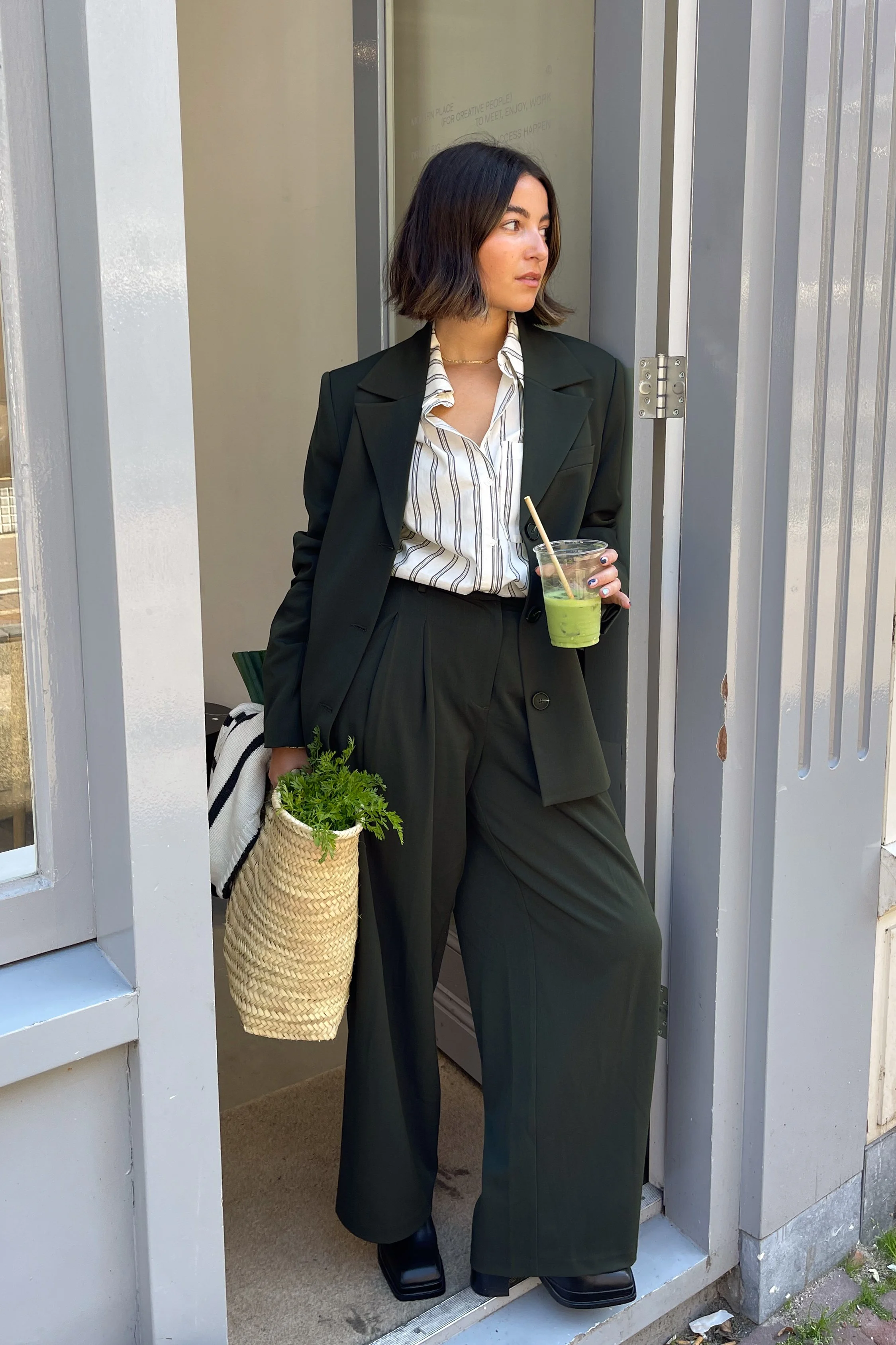 Gestreifte oversized Hemdbluse
