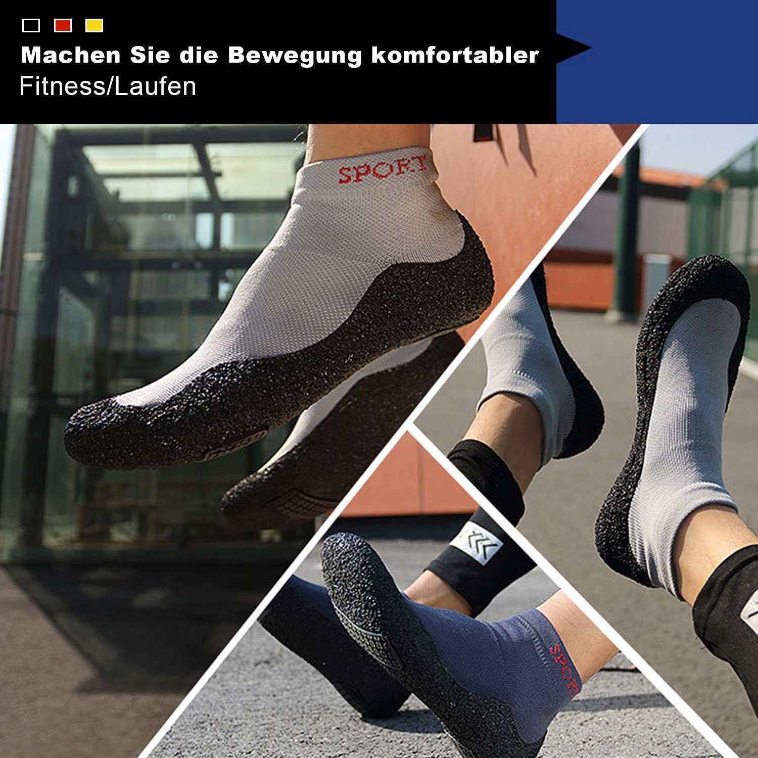 MAGICSHE Sockenschuhe Bequem und leicht Minimalschuhe Barfußschuh Rutschfest und maschinenwaschbar