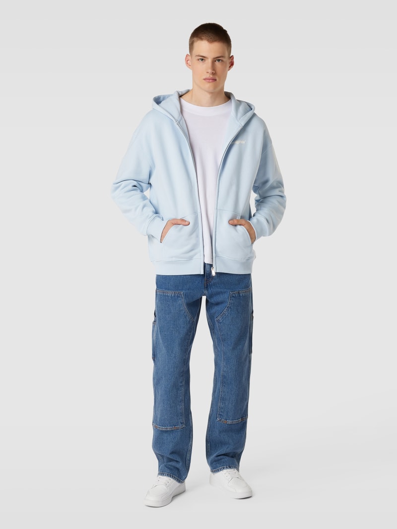 Sweatjacke mit Känguru-Tasche in hellblau