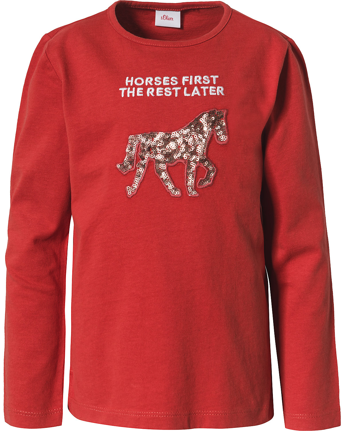 Langarmshirt für Mädchen, Pailletten