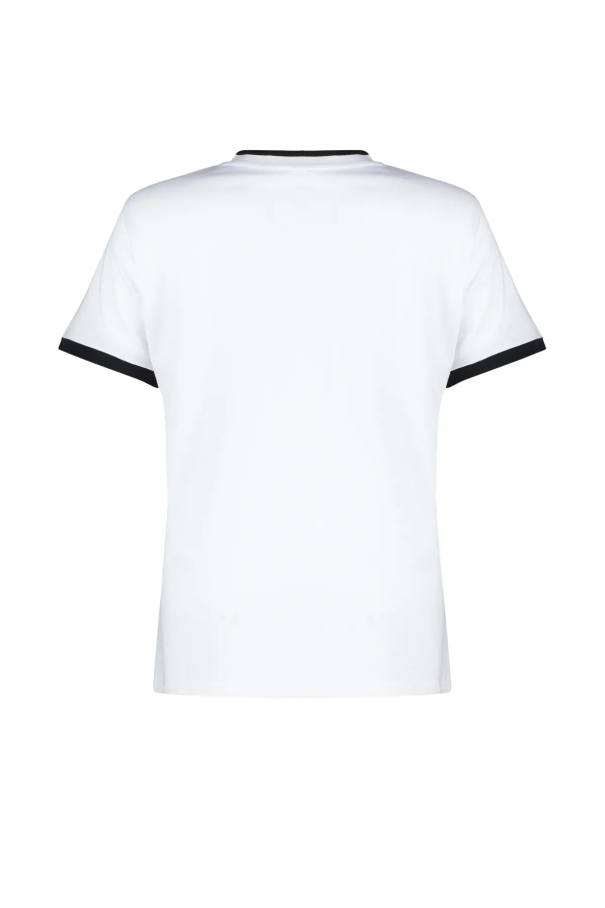 Trendyol Curve  Weißes Boyfriend-Strick-T-Shirt mit Farbblockdetails TBSSS24BF00012