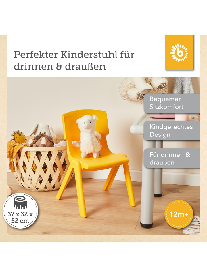Bieco Spielwaren Kinderstuhl bis 80 kg belastbar - ab 12 Monate in Gelb günstig kaufen onesize