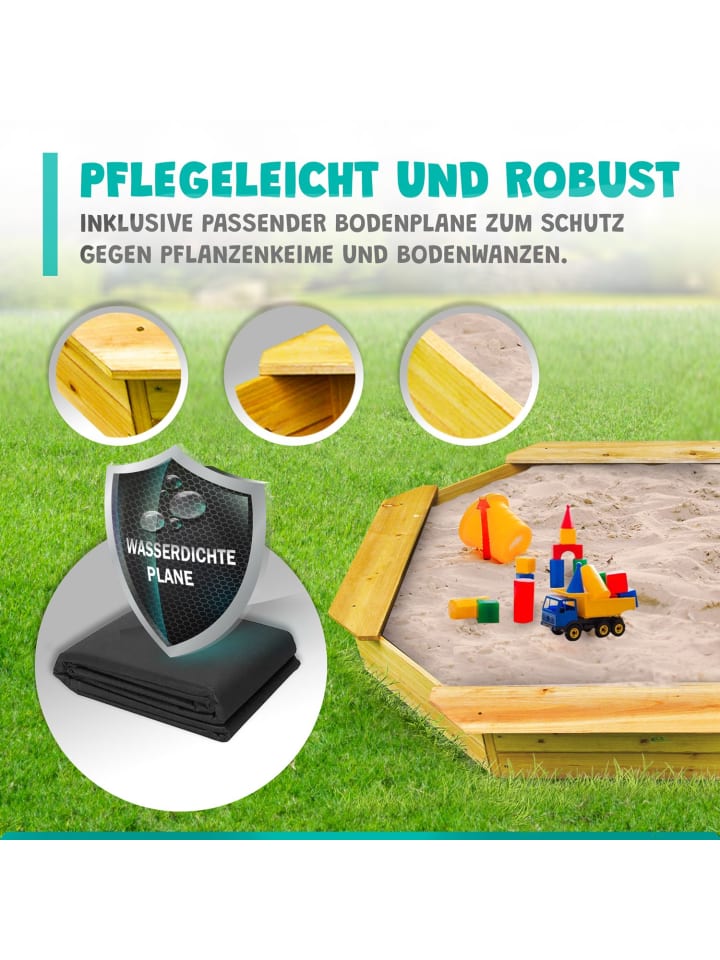 Coemo Sandkasten Sally 4-Sitzer Holz  in Natur günstig kaufen onesize
