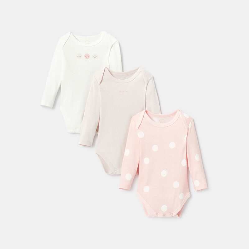 Bodies bébé manches longues (lot de 3) rose Absorba