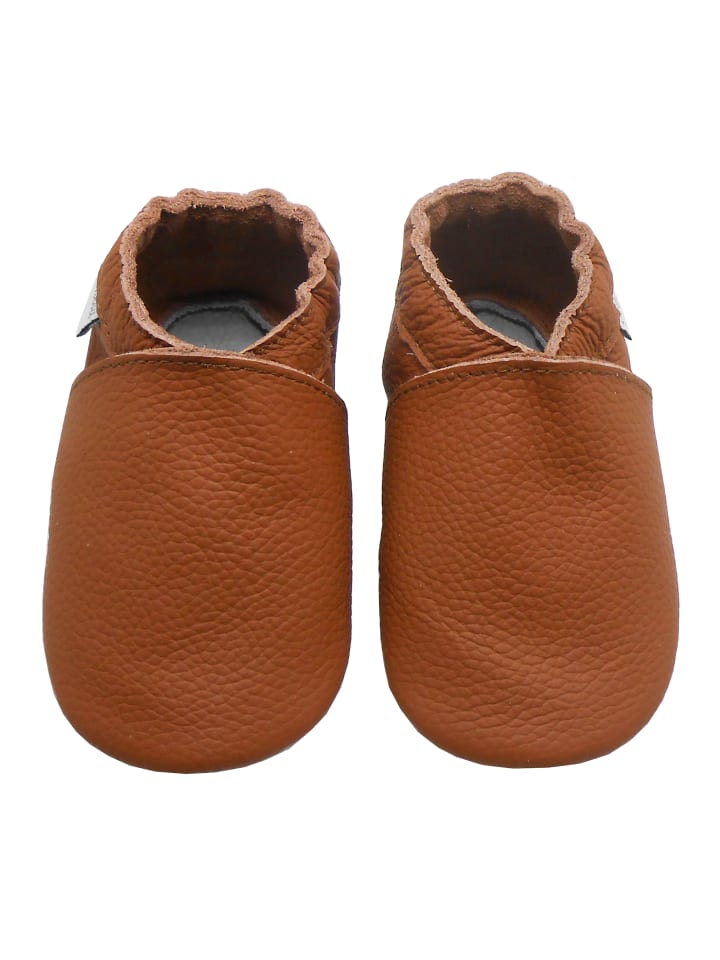 Yalion Leder-Krabbelschuhe in Braun günstig kaufen