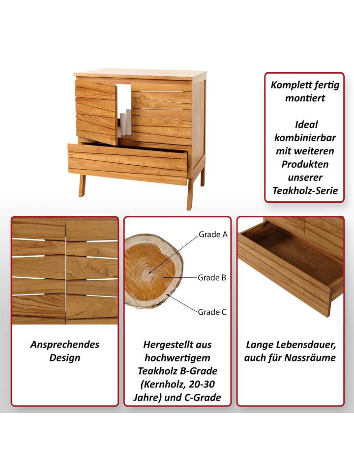 MCW Teak-Waschbeckenunterschrank M73 günstig kaufen onesize