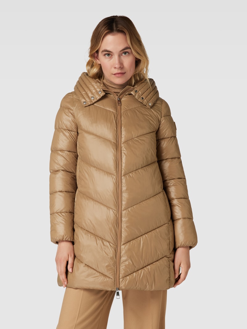 Steppmantel mit Zweiwege-Reißverschluss Modell 'Petrana2' in camel
