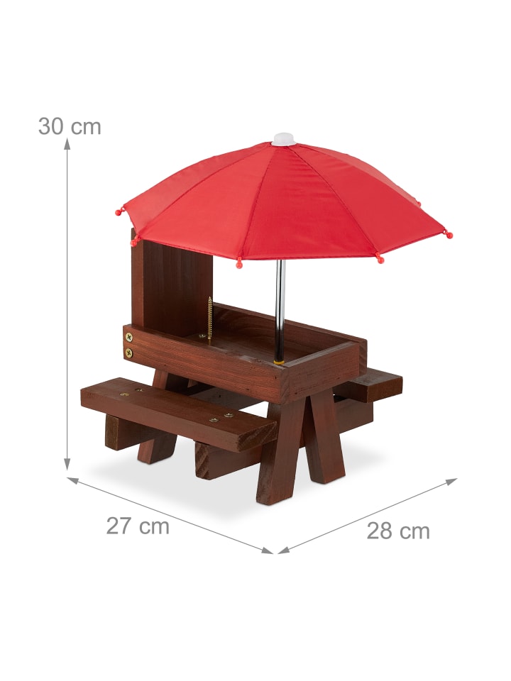 relaxdays Eichhörnchen Tisch in Braun/ Rot günstig kaufen onesize