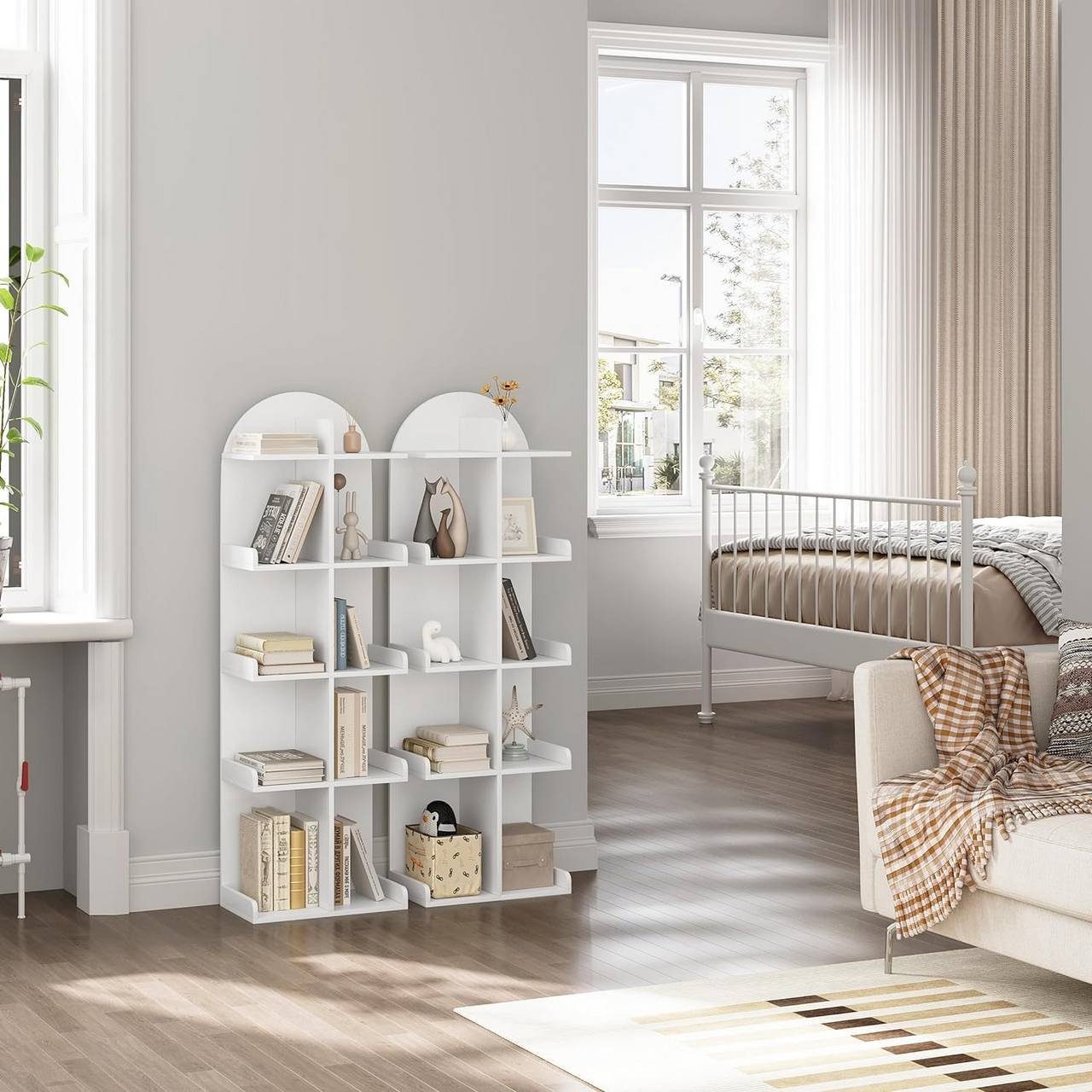 Woltu Bücherregal, 1-tlg., Standregal mit 10 Ablagen auf 5 Ebenen