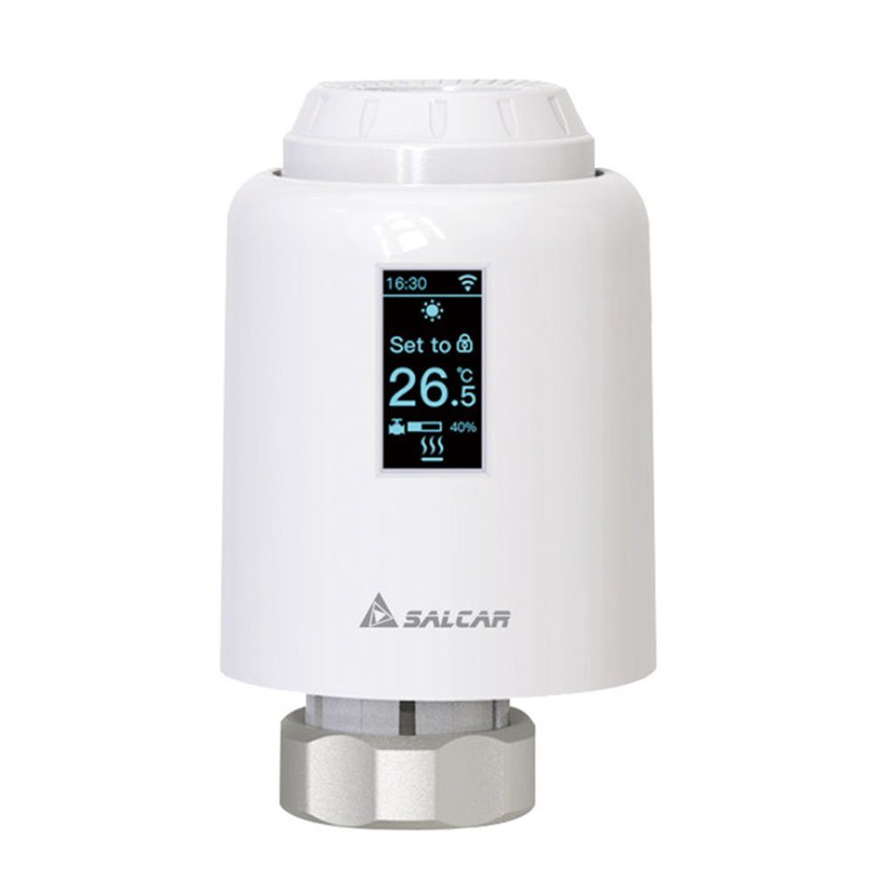 Salcar Heizkörperthermostat Smartes Heizkörperthermostat OLED-Display Tuya ZigBee Smart Heizkörper, Kompatibel Amazon Alexa & Google Assistant Programmierbarem Thermostat