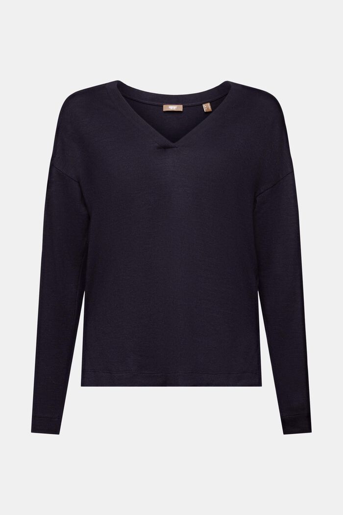 Longsleeve mit V-Ausschnitt, LENZING™ ECOVERO™
