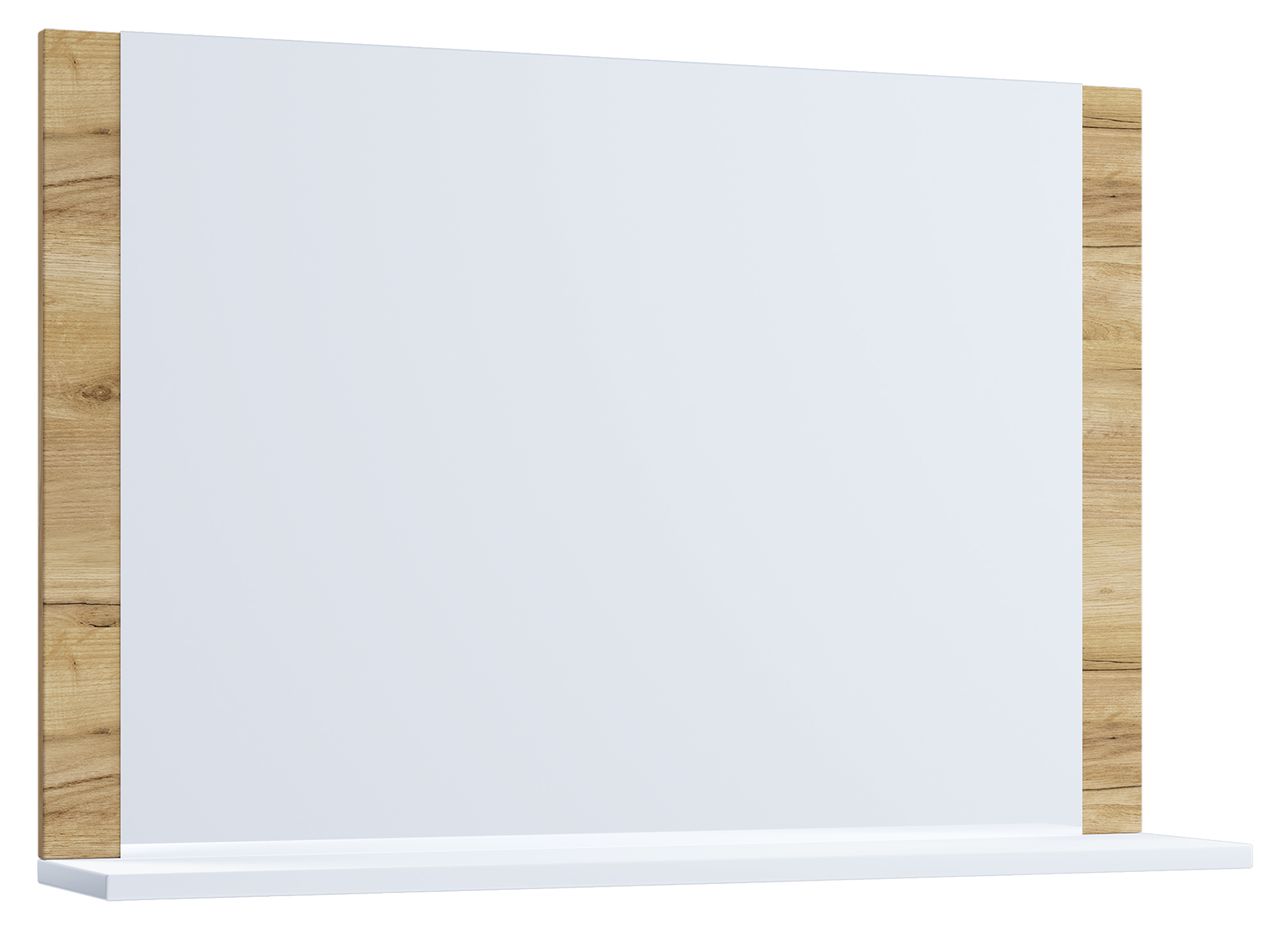VCM Spiegel Lendas mit Ablage 80 cm Honig-Eiche/Weiß