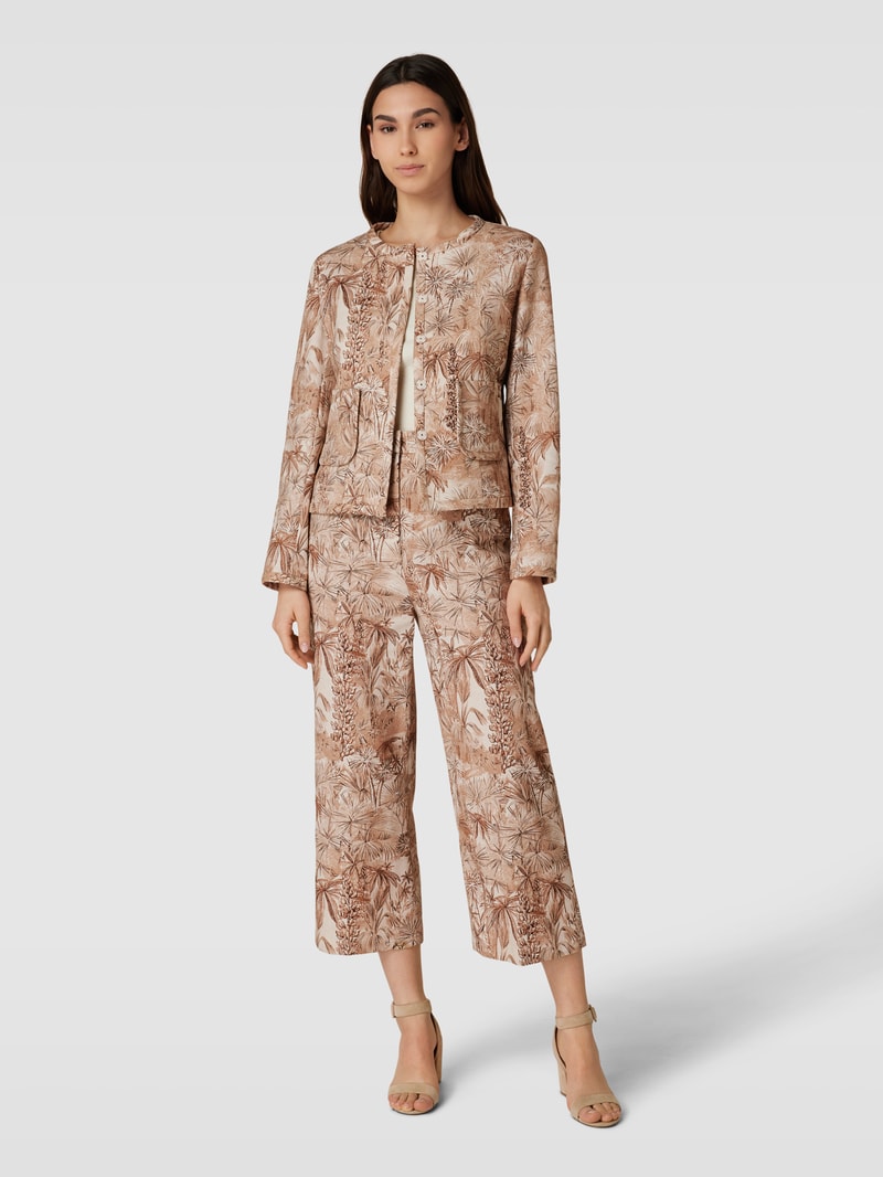 Blazer mit Allover-Muster Modell 'TIBET' in cognac