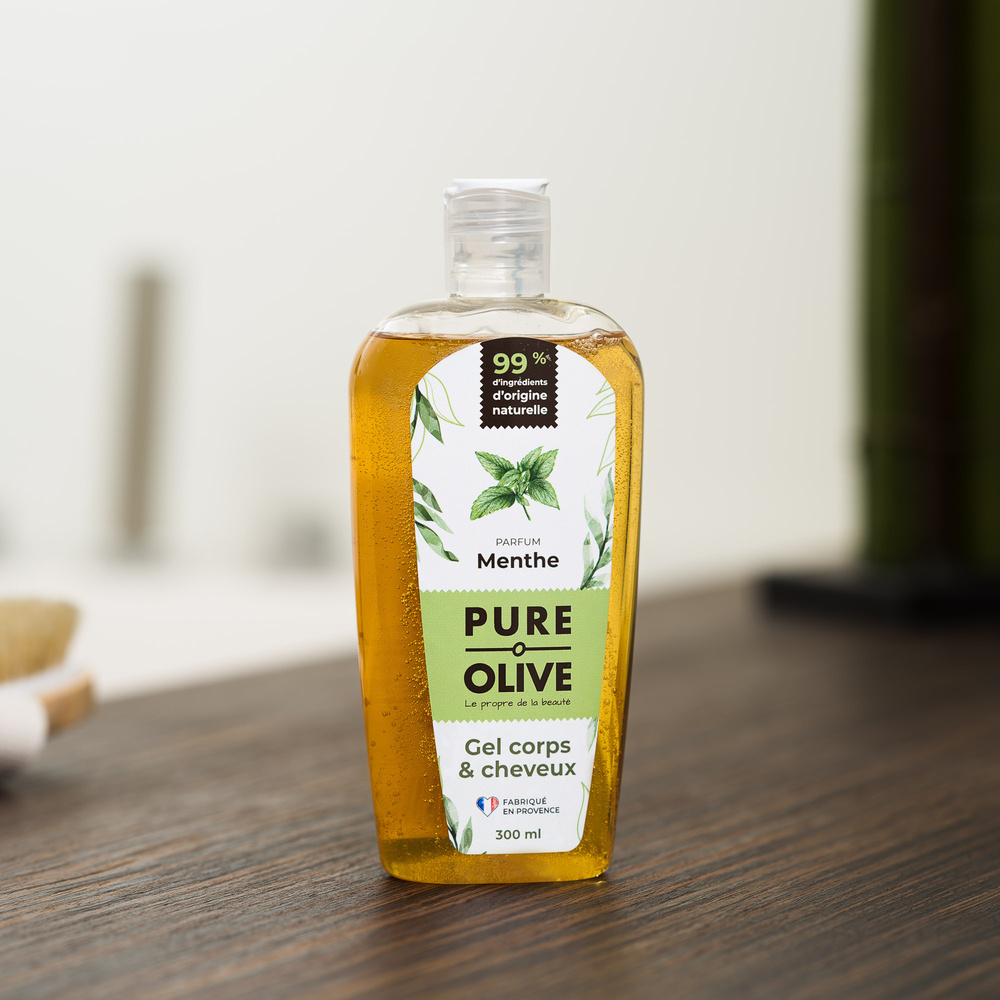 pure olive Gel corps et cheveux parfum menthe Gel corps et cheveux