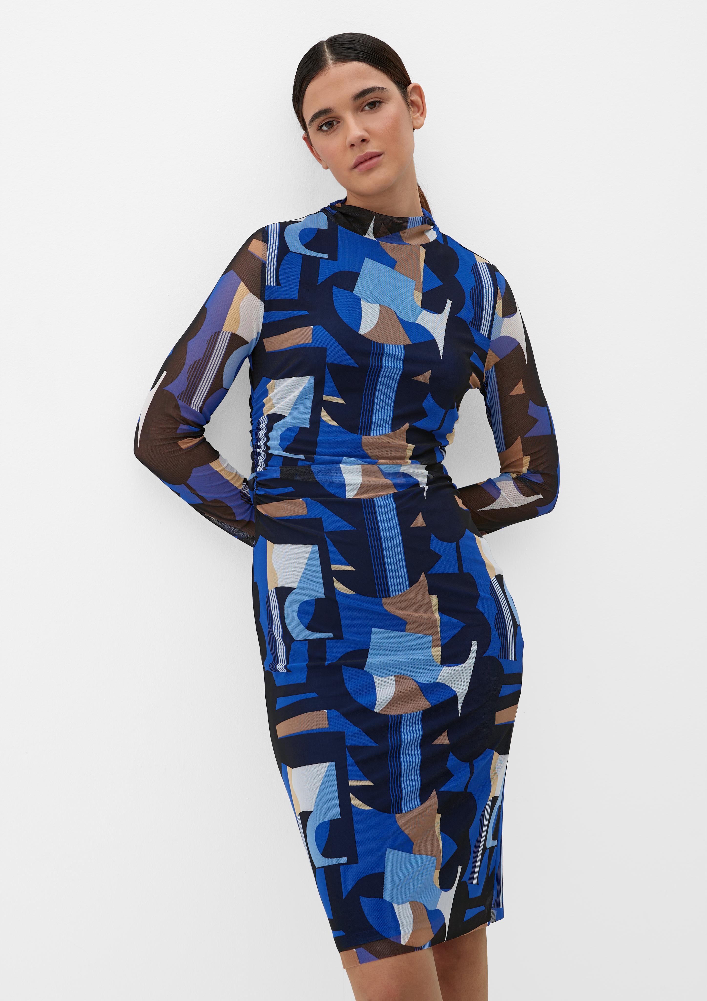 Mesh-Kleid mit Allover-Print  2129970-55A2