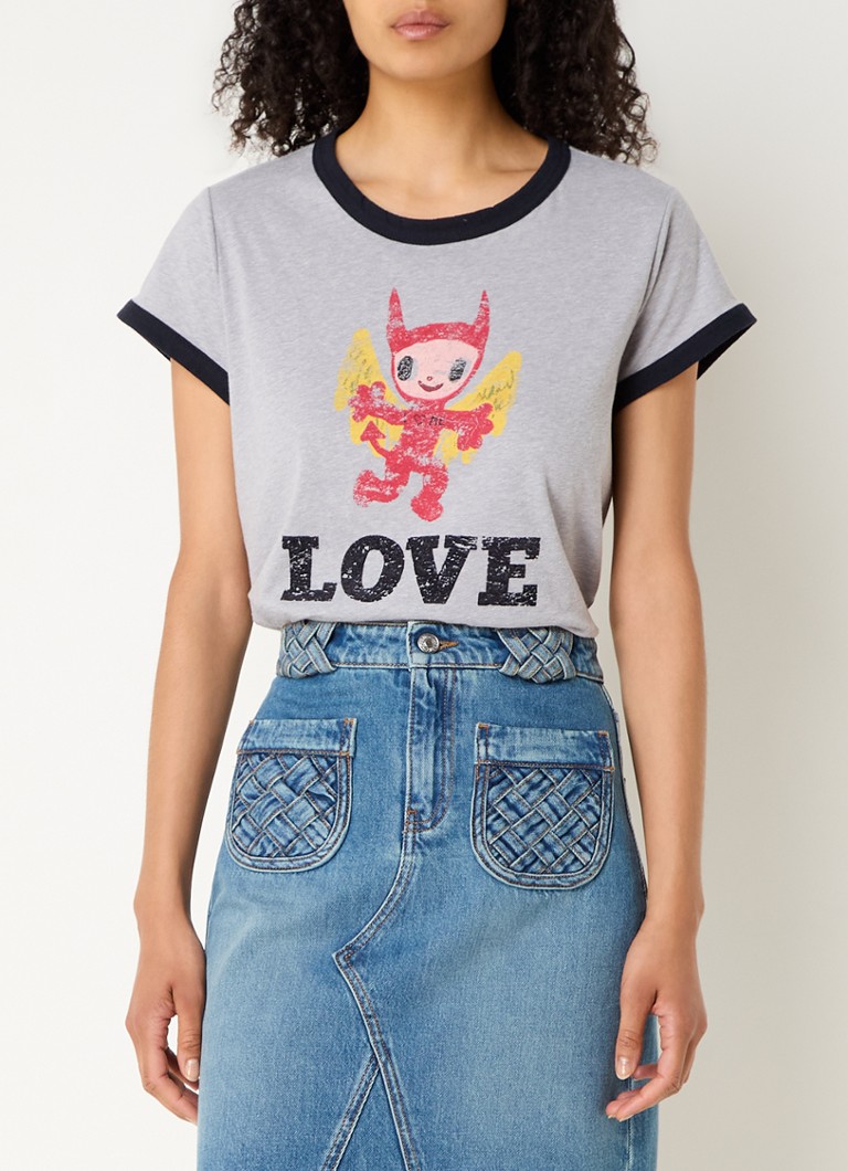 Zadig&Voltaire Woop T-shirt in linen blend with print